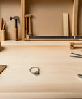 Workbench with tools featuring a single vintage drop ring drawer pull, part of 8 Pack Old School Vintage Metal Drop Ring Drawer Pulls Zinc Alloy Handles For Dressers And Cabinets Antique Style Small Dresser Knobs Furniture Hardware Accessories For Kitchen And Bedroom.