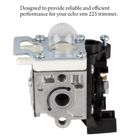 Close-up of carburetor from Carburetor And Air Cleaner Case Tune Up Kit For Echo Trimmer That Keeps Your SRM 225 Running Smooth