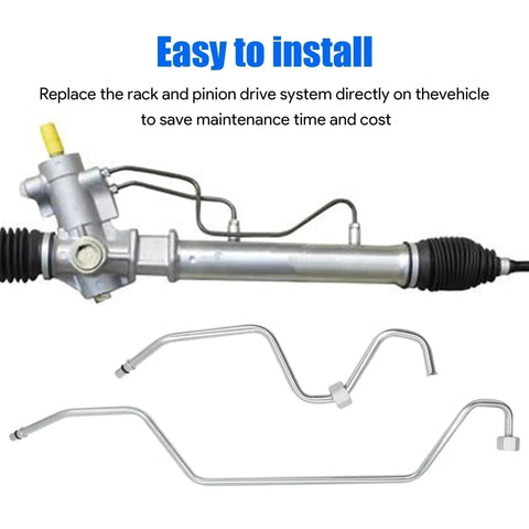 Rack Pinion Transfer Lines Hard Lines Kit Direct Fit For 2008 Through 2014 GMC And Chevrolet Yukon Sierra Tahoe Suburban Avalanche Silverado Cadillac Escalade ESV Includes 15254059 15254058 Plug And Play Ready Heavy Duty Upgrade, silver steel hard lines