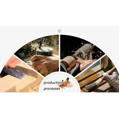 Image showcasing handcrafted Solid Wood Lazy Susan Turntable production processes including drilling, shaping, and finishing techniques.