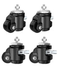 Leveling Stem Casters For Workbenches Heavy Duty 360 Degree Swivel Wheels With Upgraded Ergonomic Handle And Ratchet Arm For Easy Height Adjustment Self Leveling 4 Pack 2200 LBS Capacity