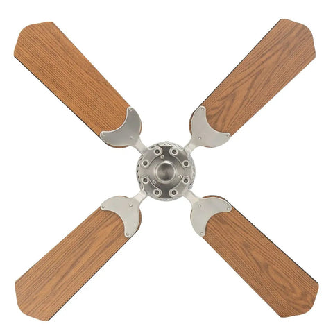 12V RV Ceiling Fan With 36 Inch Brushed Nickel Finish Four Blades Includes Switch Oak Blade Option Compact Roof Fan For Quiet Smooth Airflow