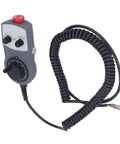 Solid Durable Electronic Handwheel CNC Controller Feels Great In Hand With Emergency Stop Button And Ergonomic Grip For Smooth Manual Feed Control, coiled cable