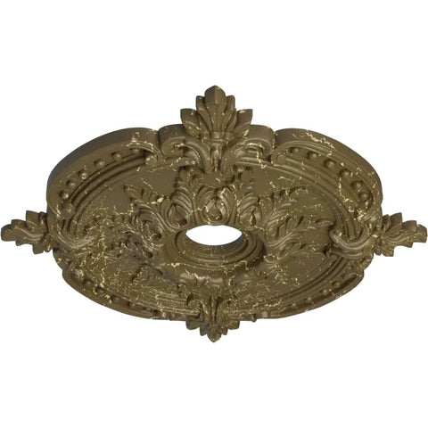 Benson Classic Ceiling Medallion Witch Hazel Crackle Finish Dope Look 28.375 Inch Outer Diameter ornate with floral patterns