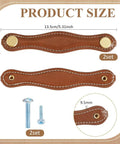 Knockout Coconut Brown Fibre Leather Cabinet Pulls 2 Pack Slick Drawer Handles 5.3 inch long with installation screws