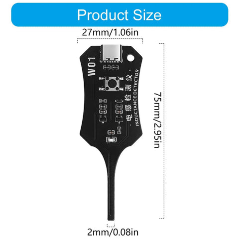 Inductance Tester With Green Indicator Light Type C Powered One Button Detection Tool For PCB Repair Quick Fault Location