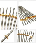 Beefy T8 Lead Screw For 3D Printers, 2mm Pitch, Lead Options 10mm, 12mm, Or 14mm, Stainless Steel Rod With Brass Nut, 100 To 800mm Length