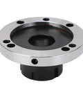 Heavy Duty Carbon Steel Lathe Collet Chuck With 100mm Diameter And 42mm Height For Secure Clamping In Precision CNC Machining Tasks, showing a detailed top view.