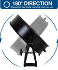 Side view of the Beefy High Velocity Drum Fan With Two Speed Settings For Industrial Ventilation In Warehouses Workshops Garages Factories