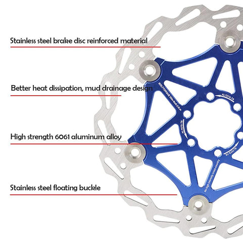 Blue MTB hydraulic brake disc set with two 160mm floating rotors for front and rear