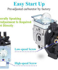 Adjustable SRM225 Carburetor Replacement For Echo GT225 And PE225 PAS225 SHC225 Weed Eater Trimmers front and side view