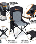 Oversized Padded Camping Chairs Set Of Two With Armrests Super Comfy Heavy Duty Quad Fold Chairs Collapsible Outdoor Seats