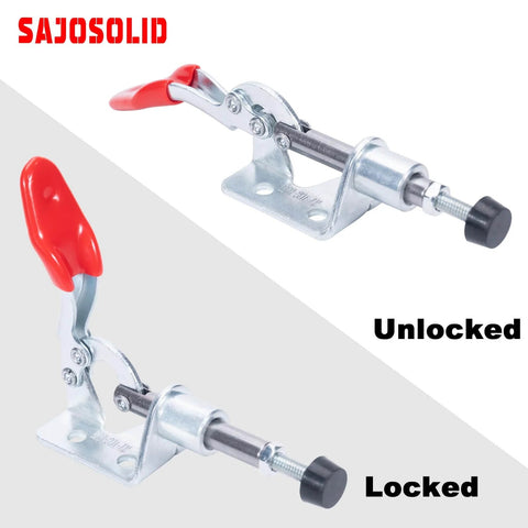 Beefy Heavy Duty Push Pull Toggle Clamp Set With Quick Release Six Piece 99 Lbs Holding Capacity for woodworking and welding