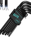 13 Piece Hex Key Allen Wrench Set Metric Sizes 1.27 to 10 MM Ball End Long Arm Chrome Vanadium Steel with Magnetic Aid