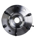 Autoround front wheel hub bearing assembly, six-lug, ABS, metallic silver finish.