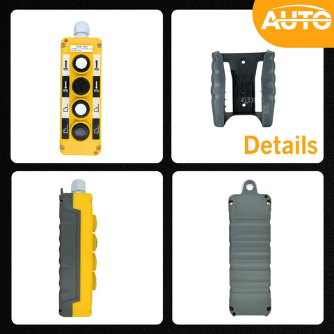 Waterproof Industrial 4 Button Pushbutton Switch For Hoist Crane With Box Holder Up Down Driving Electric Control