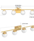 Gold Vanity Light Fixture For Bathroom Over Mirror 32.7 Inch Long Mid Century Modern Vanity Lights Premium Gold Finish