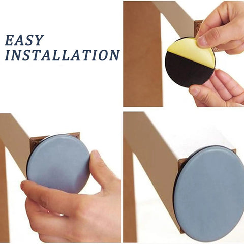 24 Pack Self Adhesive Furniture Sliders Move Heavy Chairs Sofas And Desks Slick Across Floors No Sweat Round Carpet Protectors Halt Dents Easy Glide Movers Total Win in use for easy installation.