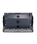 Rugged 50 Watt LED Flood Light With Hella Wide 90 Degree Beam Includes Stainless Steel Trunnion, back view with mounting bracket.