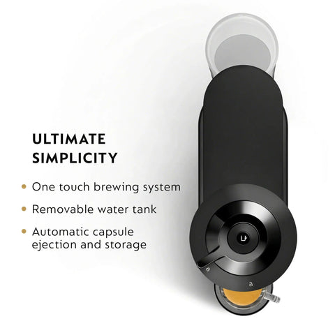 Top view of Vertuo Next Coffee And Espresso Maker With 6 Cup Sizes Including 5, 8, 12, And 18 Oz, Single And Double Espressos, Slim Matte Black