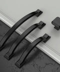 10 Pack Matte Black Cabinet Pulls, 3 Inch 76mm Hole Centers, Arch Style Handles for kitchen cabinets and drawers, top view