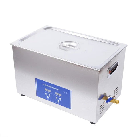 No Sweat Heavy Duty Ultrasonic Cleaner Tank With 30 Liter Capacity And 600 Watt Power for medical lab cleaning, stainless steel design.