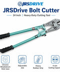 Beast 24 Inch Bolt Cutter With 600mm Handles, Chrome Molybdenum Steel Blades, Heavy Duty Cutters With Soft Rubber Grips For Snapping Padlocks, Chains, Wires, Bolts, Screws, Rivets Rugged Black And Green Tool, 24-inch bolt cutter with adjustable jaws