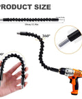 17-piece flexible drill bit extension set with 360° bend and 105°/90° adapters (Amazon brand).