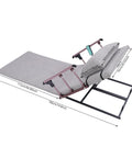 Heavy Duty Electric Lifting Bed Backrest With Guardrail, 2-80 Degree Adjustable Recline Support For Seniors And Patients, Gray, shown at various angles.