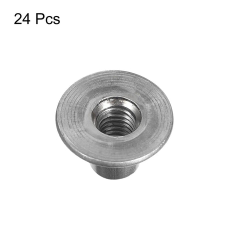 Top Rated M6 Tee Nuts 24 Piece Set Carbon Steel Weld Flange Insert with round base for metal projects.