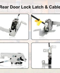 Ford F150 Left Side Door Rear Lock Latch Actuator Cable Assembly Set Upper And Lower For 2004 2008 Extended Cab Direct Replacement