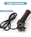 Full Twist 22mm Throttle Grip For E Bike And Scooter Universal 22mm Clamp Twist Throttle For Most Electric Bicycles And Scooters Super Easy Install Smooth Response Durable Build Upgraded Grip with cable and dimensions shown