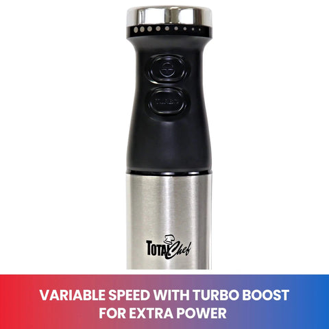 Powerful Immersion Blender With Stainless Steel Shaft And Variable Speed Control to blend ingredients easily and efficiently.