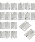 Twenty Pack Heavy Duty Stainless Steel Folding Butt Hinges 2 Inch flat design and plated finish for cabinets and wood projects.