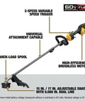 Diagram of Universal Attachment Cordless String Trimmer With Adjustable 15 To 17 Inch Swath And Dual 0.080 Inch Line