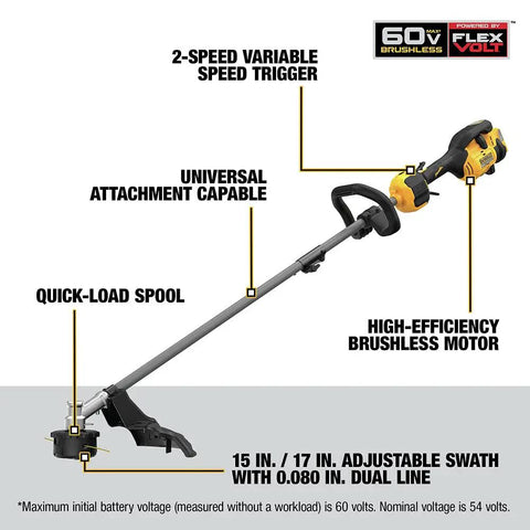 Diagram of Universal Attachment Cordless String Trimmer With Adjustable 15 To 17 Inch Swath And Dual 0.080 Inch Line