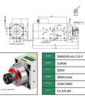 High Speed CNC Spindle Motor 3KW Right Tooth 220V 380V 3000RPM ER32 For CNC Router Engraving Milling Machine Beefed Up Torque Spindle