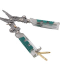 Heavy Duty 20 Function Multifunctional Wire Stripper Pliers with ergonomic handles, designed for crimping, cutting, stripping and voltage testing.