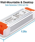60W Dimmable LED Driver For 12V Strip Lights And Modules, Easy Install No Fuss, Smooth Flicker Free Dimming, Works With Lutron And Leviton Switches, Converts 120V AC To 12V DC, Triac ELV MLV Compatible Power Supply For Home Or Bar Ambience., wall-mountable LED driver, 9.39 x 2.4 x 2.13 in, silver aluminum