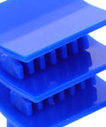 Close-up of blue plastic puller tabs from 4 Piece Auto Dent Repair Kit With Plastic And Metal Puller Tabs For Damage Free Paint Safe Body Repair