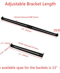 Drawer Repair Kit For Sagging Drawers, adjustable bracket length, steel middle mount, 13-24 inch span, hole dimensions shown
