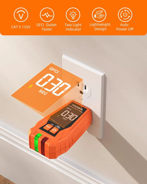 One Stop Electrical Tester Kit With Circuit Breaker Finder GFCI Outlet Tester And Digital LCD Display 90 To 135V in use