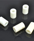 Real Deal Slick Beige Abs Plastic Spacers And Hollow Standoff Collars For Electronics Tv Brackets Diy Jewelry Crafting 500 Pack Easy Fit Rack Washers 8mm Id 16mm Od, five beige hollow standoff collars on a dark surface.