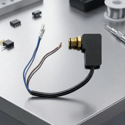Must-Have Washer Switch Pressure Assembly To Keep Your Electric System Running Smooth With Wires And Brass Threaded Connector For Quick Repairs, featuring brass connector and wires.