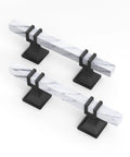10 Pack 3 Inch Marble Cabinet Pulls With White Marble Grain Finish on Black Bases, Modern Kitchen and Dresser Hardware