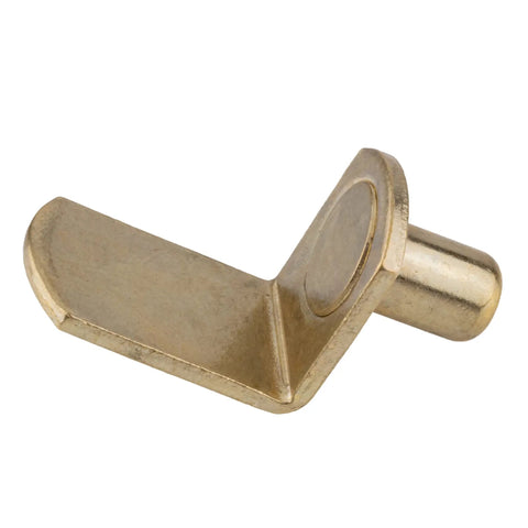 Rock Solid Heavy Duty Brass Plated L Shaped Shelf Pins Replacement Bookcase Supports Quarter Inch Hole Pack Of 12 Sturdy Cabinet Hardware Built Like A Tank For Quick Upgrades