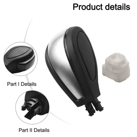 Upgrade Your Ride With This Black Automatic Gear Shift Knob For Land Rover Freelander 2 And Lr2 Models From 2006 To 2014 Easy Plug And Play Direct Fit Shifter Handle No Tools Needed Perfect Swap For A Cool Interior Look You Can Grab Today And Get On the. black automatic gear shift knob with white adapter, front and part details