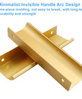 Rose Gold Edge Pulls 2 Pack Aluminum Finger Bar Cabinet Handles for Cabinets and Drawers 120 Millimeter Length Hidden Mount File Cabinet Door Pulls for Home Kitchen Living Room