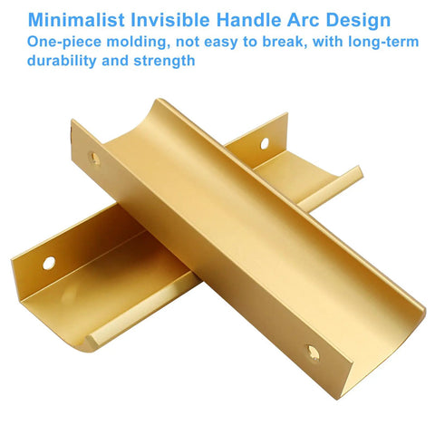 Rose Gold Edge Pulls 2 Pack Aluminum Finger Bar Cabinet Handles for Cabinets and Drawers 120 Millimeter Length Hidden Mount File Cabinet Door Pulls for Home Kitchen Living Room