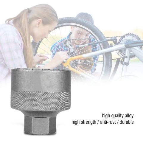 Heavy Duty Bike Crankset Nut Wrench Tool For Bottom Bracket Repair And Crankset Disassembly YC29BB with bike in background